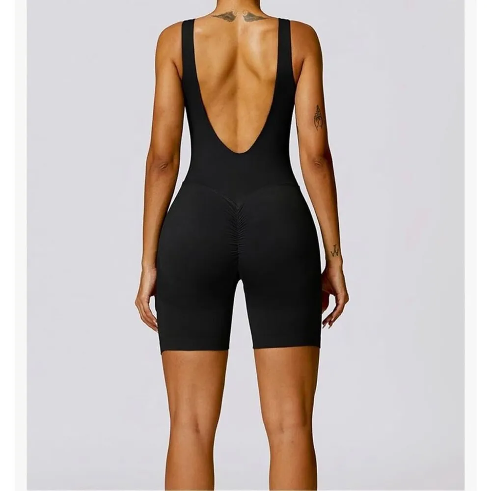 NEW Backless 1 Pc Bodysuit Butt Lift Tummy Control Jumpsuit M Black Size M - Image 2
