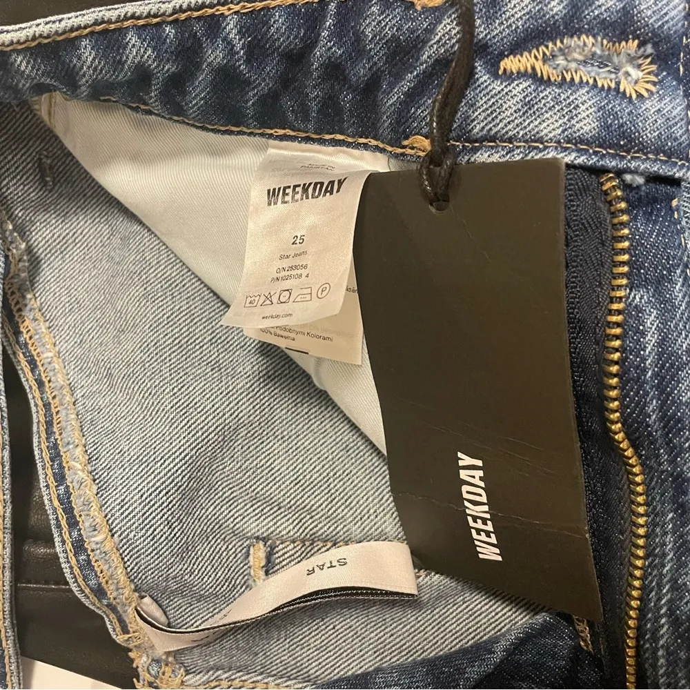 NWT Weekday Star Cut Out High Rise Jeans - Image 3