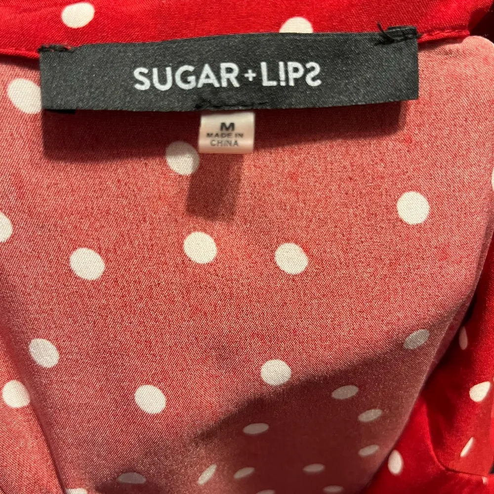 Sugarlips Red Mini Flutter Sleeve Wrap Dress Romper - Image 6