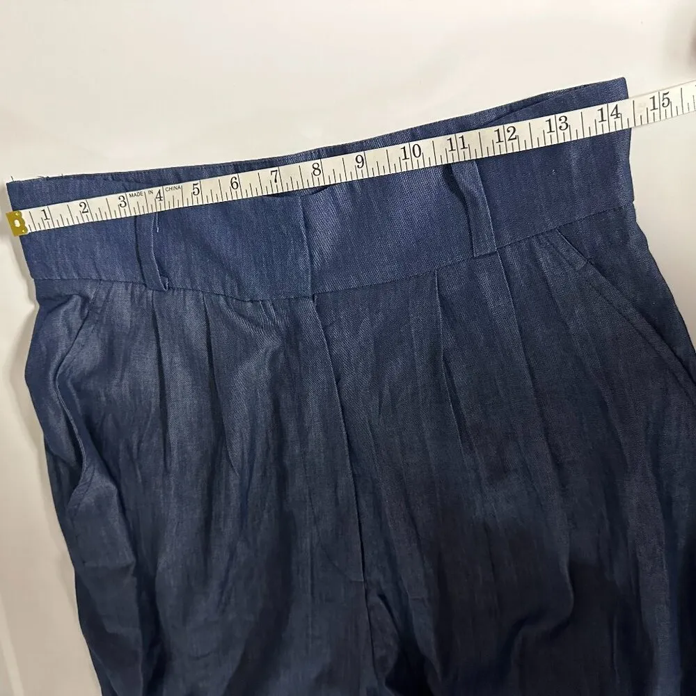 eShakti Cotton Denim Palazzo Pants - Image 11