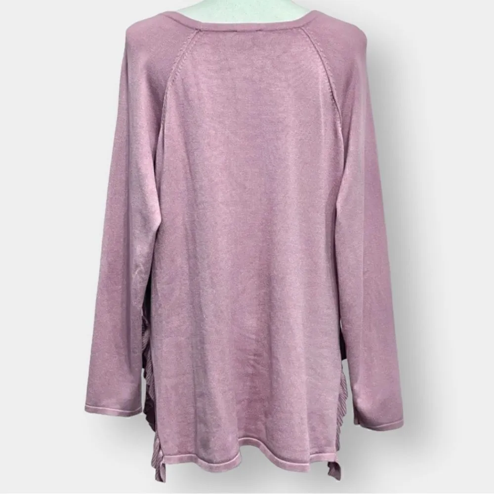 Avenue Mauve Pink Ruffle Sweater Sz 2X - Image 8