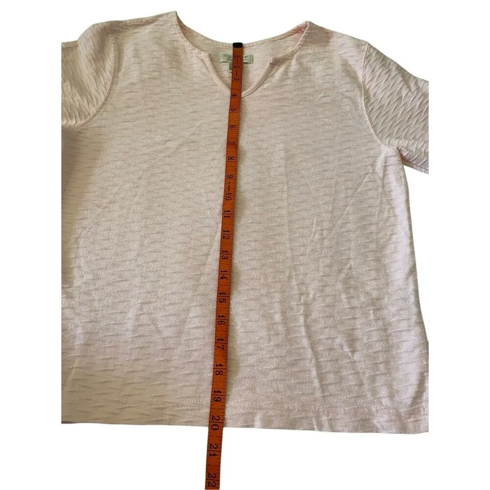 Christopher And Banks Textured Blouse V Neck Office Workwear Casual Cotton - Image 9