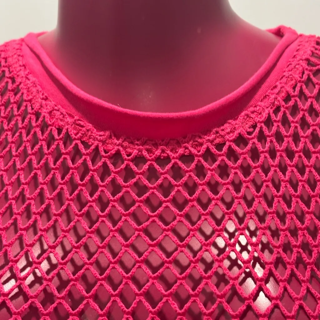 Wet Seal Fuchsia Mesh Tank Top Vintage Y2K Medium - Image 3