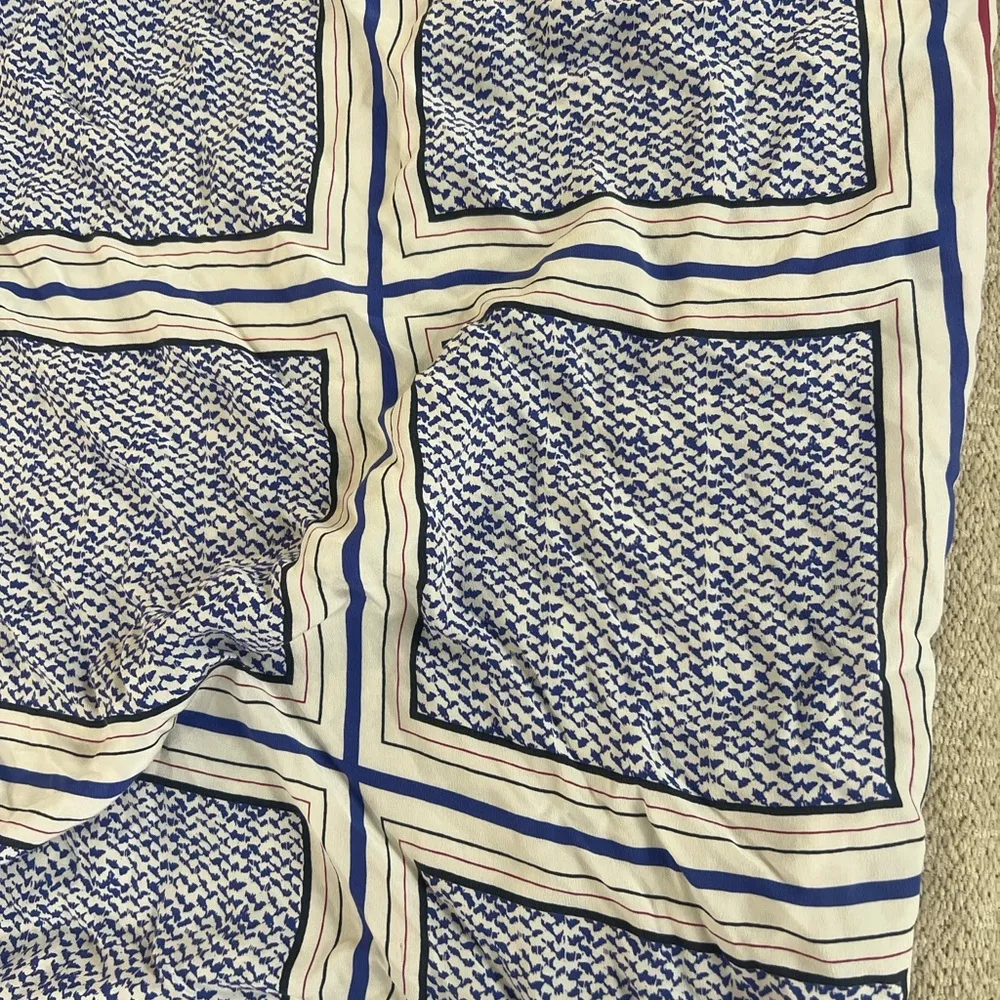 Tommy Hilfiger, red, white and blue scarf silk - Image 6