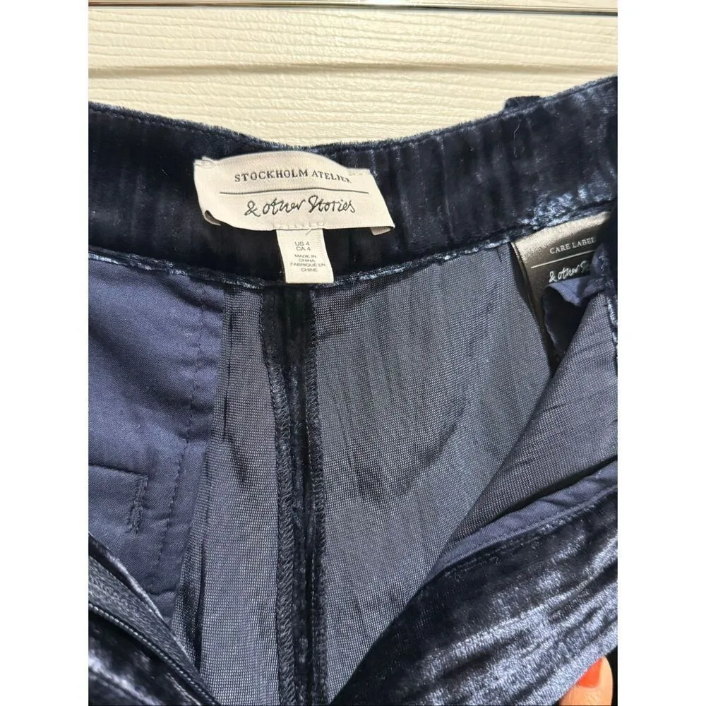 & Other stories high waist velvet trouser pants size 4 - Image 5