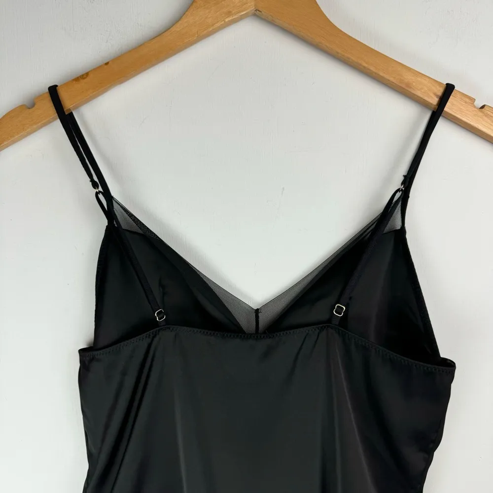 NWT ZARA Black Satin Teddy Mesh Trim Bodysuit Sz Small Lingerie Sexy - Image 12
