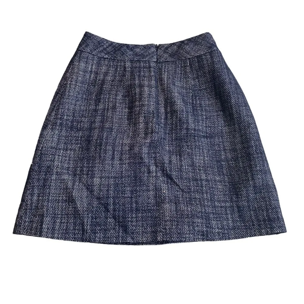 BCBG Size 0‎ Tweed Wool Skirt Blue Academia Blair Waldorf School Girl Preppy - Image 6