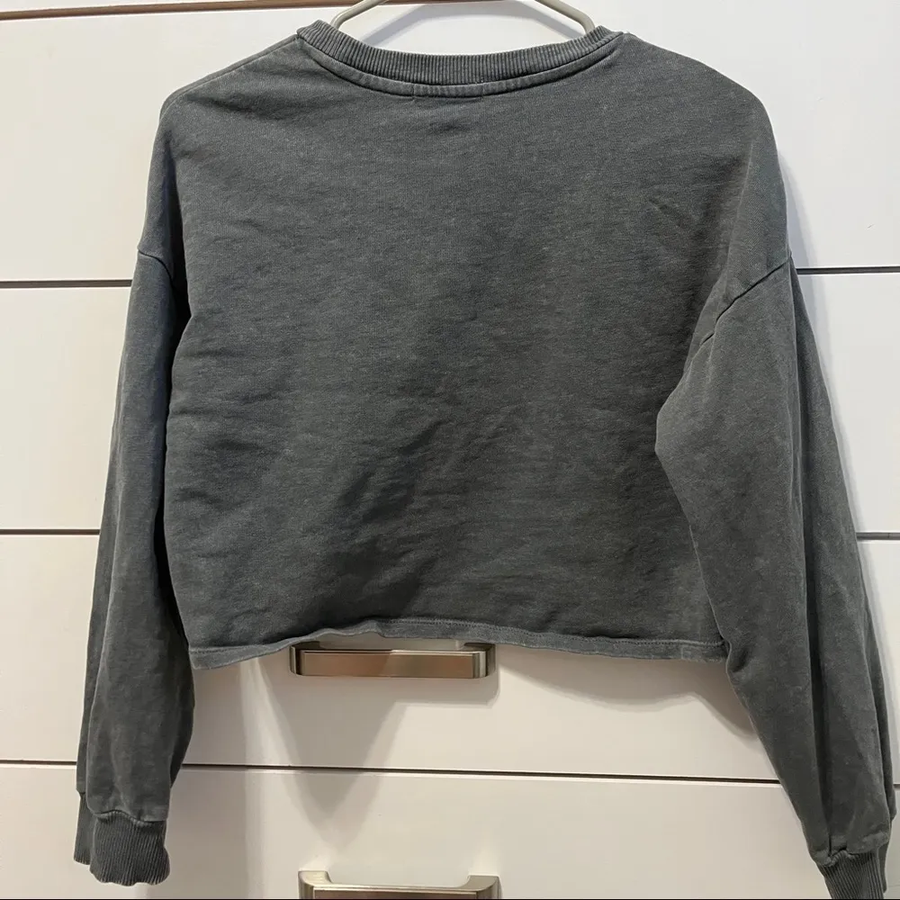 Garage Grey Angel Cropped Crewneck - Image 3