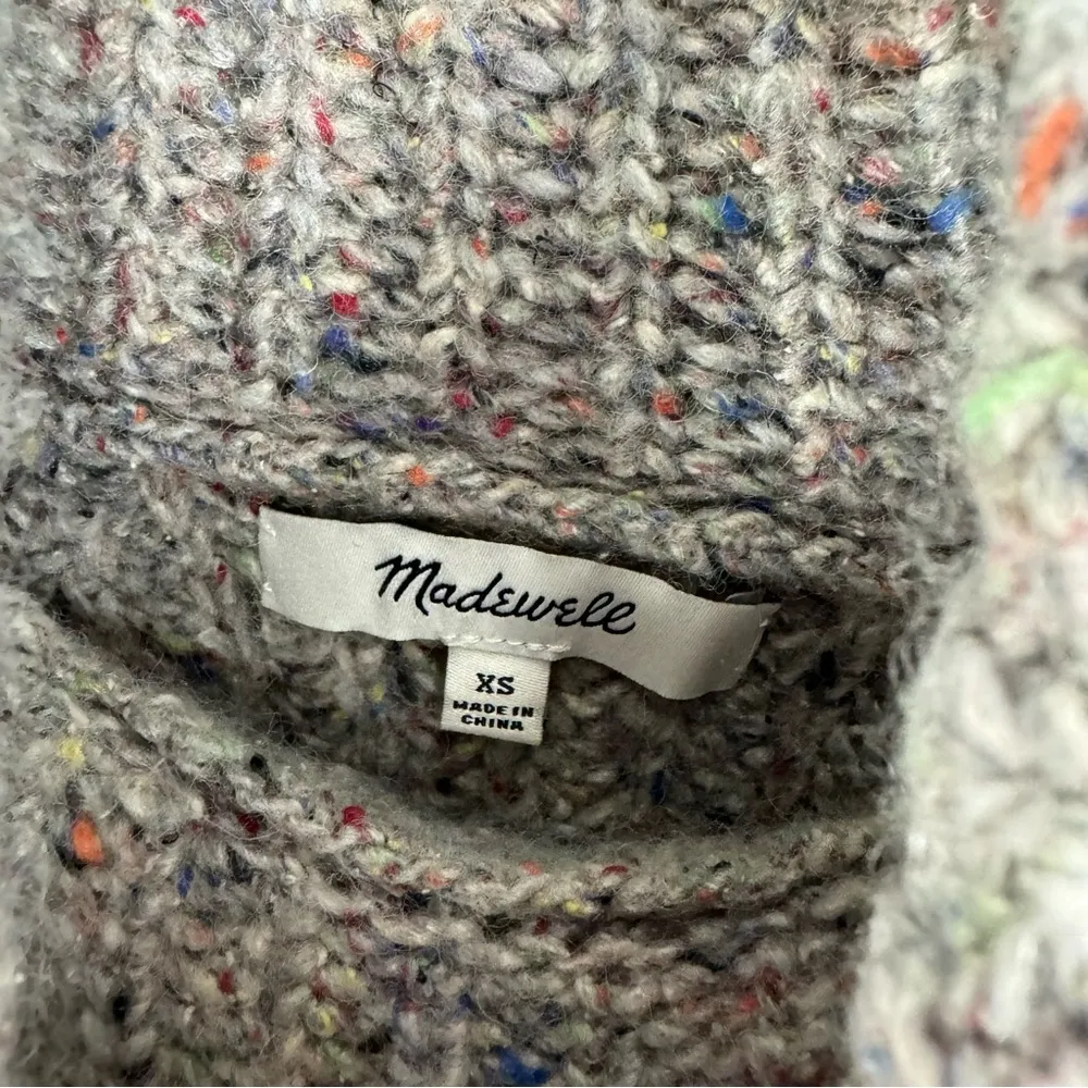 Madewell Colorfleck Ribbed Turtleneck Sweater Sz XS Wool Silk Blend - Image 9