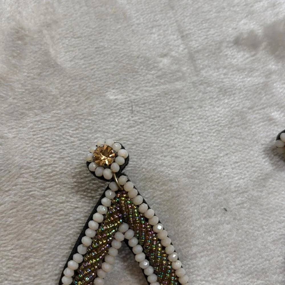 Teardrop Beaded Dangle Fashion Earrings Boho Bohemian - Image 2