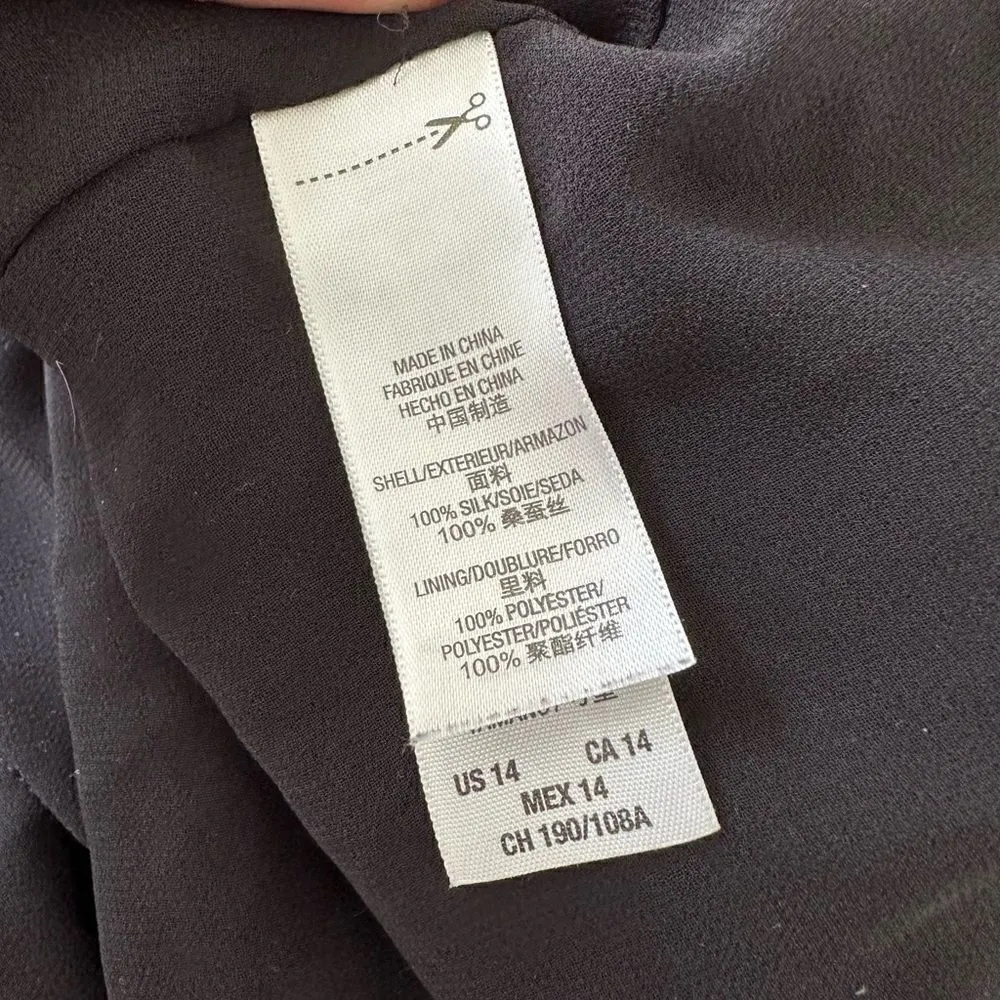 Y2K Juicy Couture Black Silk Shirtdress with Gold Buttons size 14 - Image 4