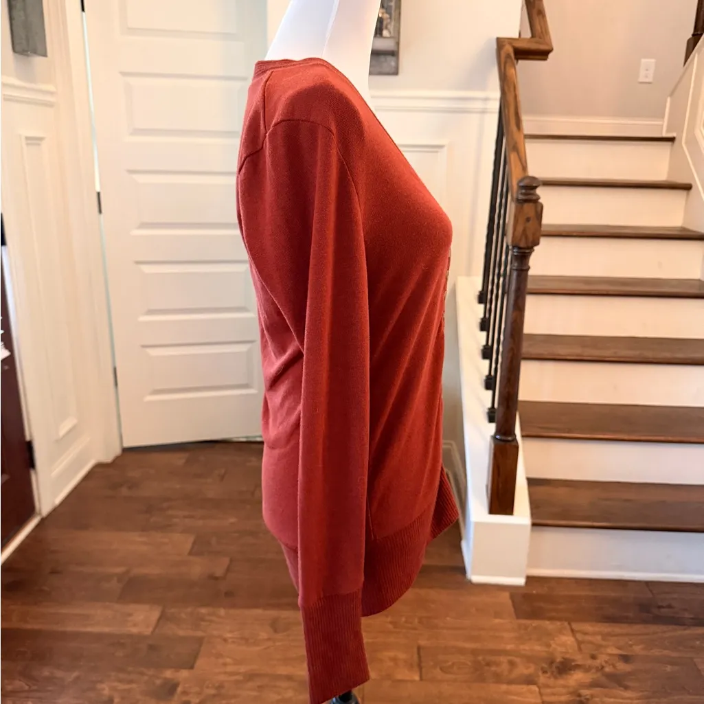 Zenana Outfitters  NWOT Dark Rust Button-Up Cardigan - Image 4