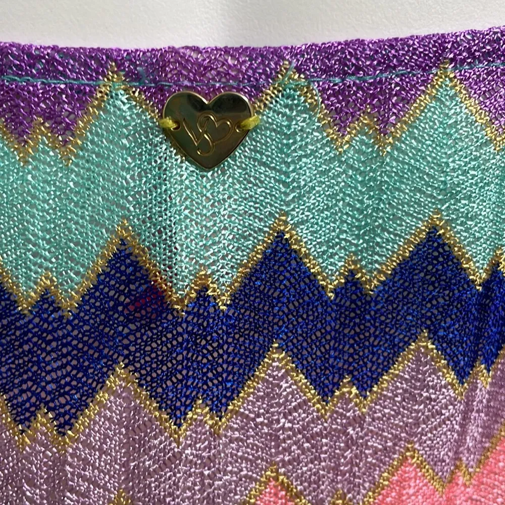 Victoria’s Secret Swim Purple Chevron Romper Cover-Up Medium - Image 5