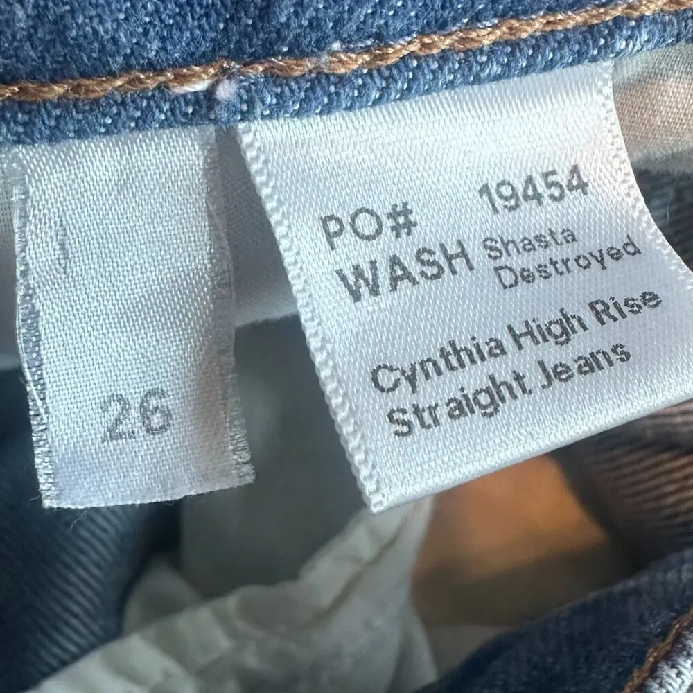 Reformation Cynthia High Rise Straight Jeans Shasta Destroyed Wash Size 26 Women - Image 11