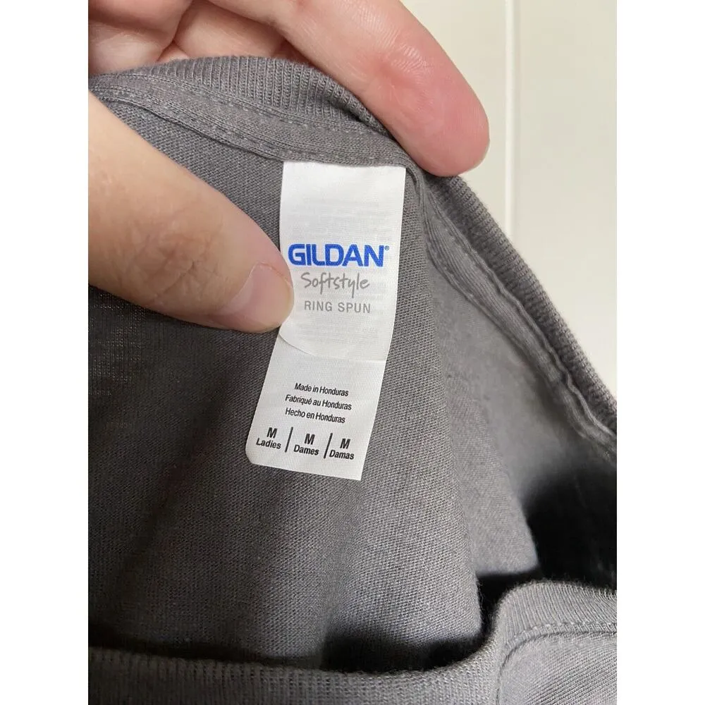 Kennedy Space Center Womens Tee Sz M Fitted Astronaut Snoopy Moon Gray Shirt Top - Image 5