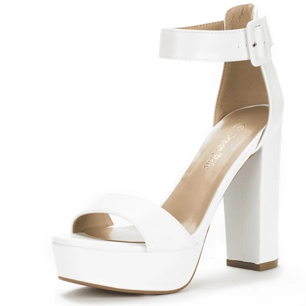 DREAM PAIRS White High Heel Platform Sandals - Image 7