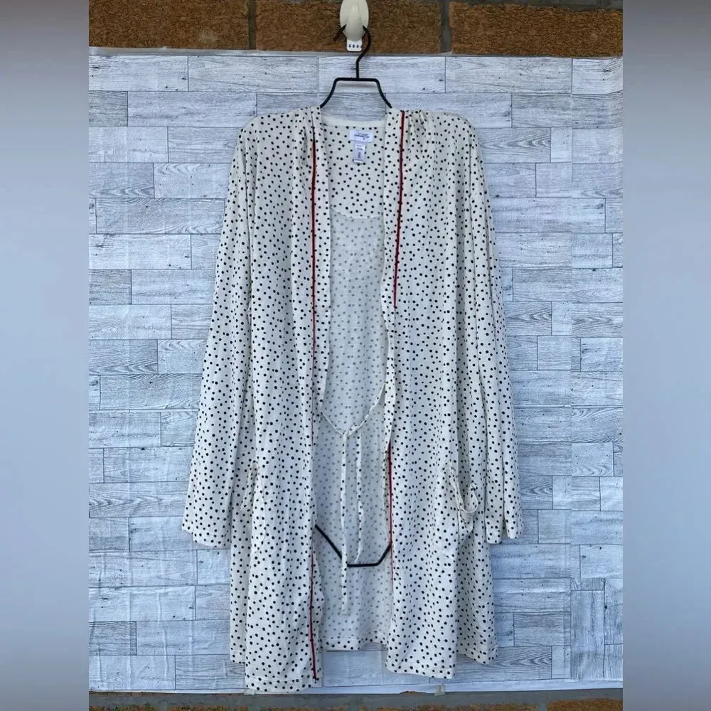 Cosabella Pima polkadot hooded robe size medium - Image 11