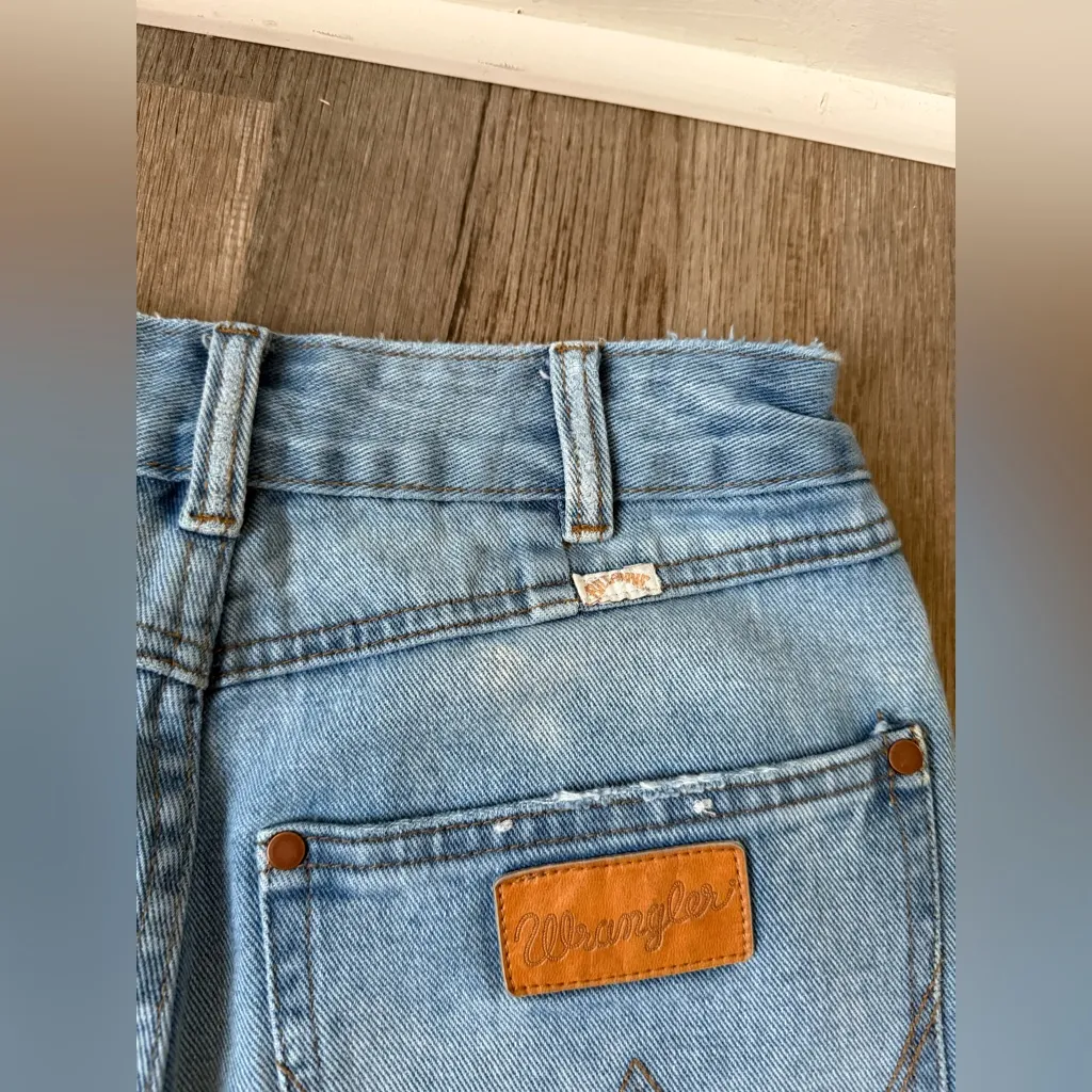 Wrangler X Billabong Light Wash True Bell Bottom Jeans Patchwork Hippie Boho 28 - Image 12