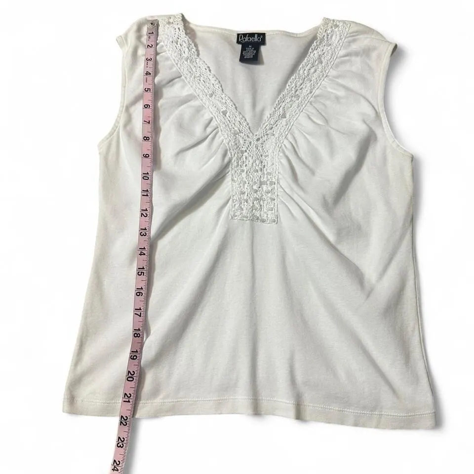 Vintage Rafaella Sleeveless Beaded‎ Crochet Trim Top - Image 8