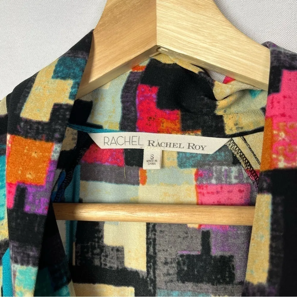 Rachel Rachel Roy Here We Are Now Colorful Geometric Shift Dress S - Image 4