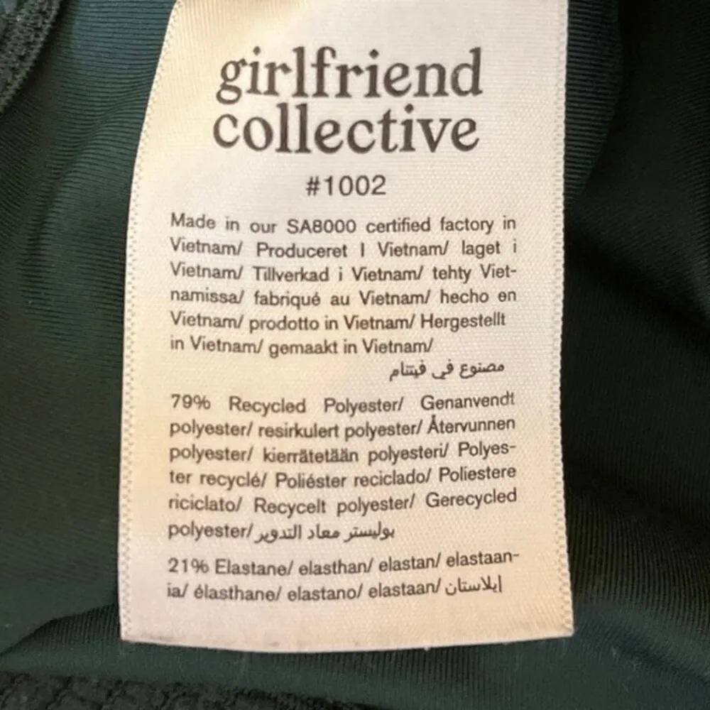 Girlfriend Collective Women's Teal Halter Neck Cropped Sports Top Bra Size XS - Image 4