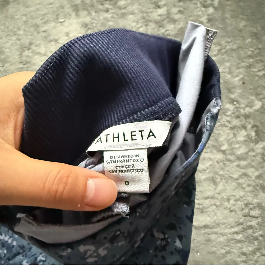 Size 0 Athleta Brooklyn Ankle Pants Blue Grey Camo - Image 2