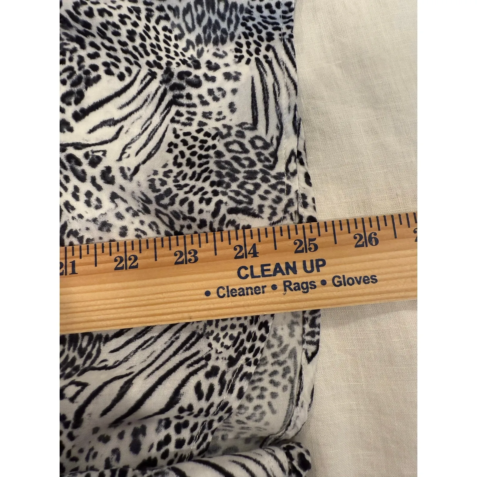 Velvet Heart Animal Print Button Up Shirt Ruffle Collar Black Women's Size - Image 8