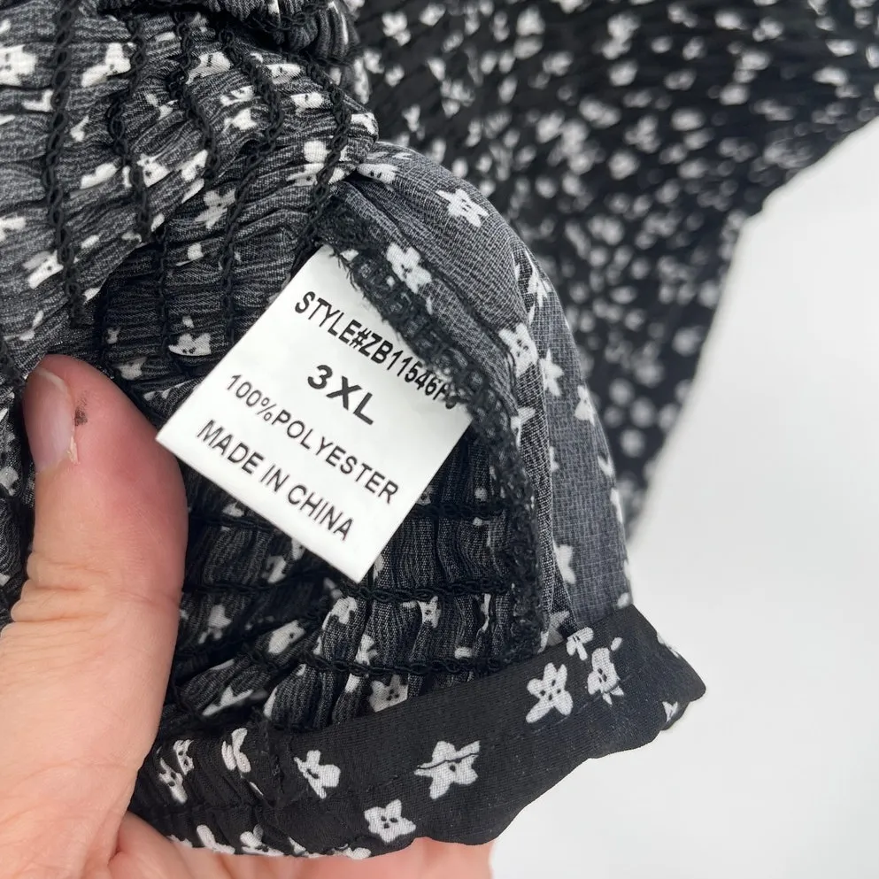 Zenobia Y2K Milkmaid Smock Top Sz 3XL Ditzy Floral Peasant Festival Cottage Boho - Image 7