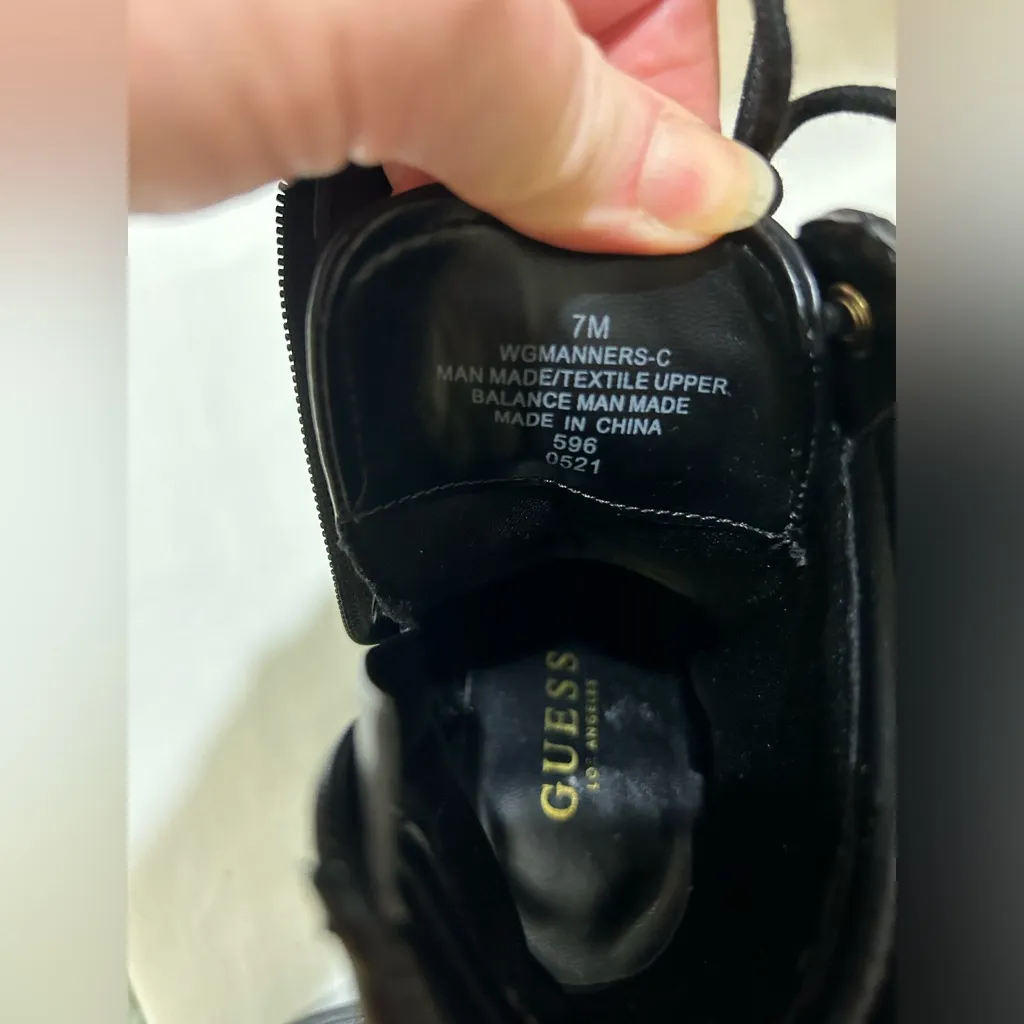 Guess LA Women’s Army Style Lace Up Zippered Ankle Boots Block 4” Heel Sz 7M - Image 7