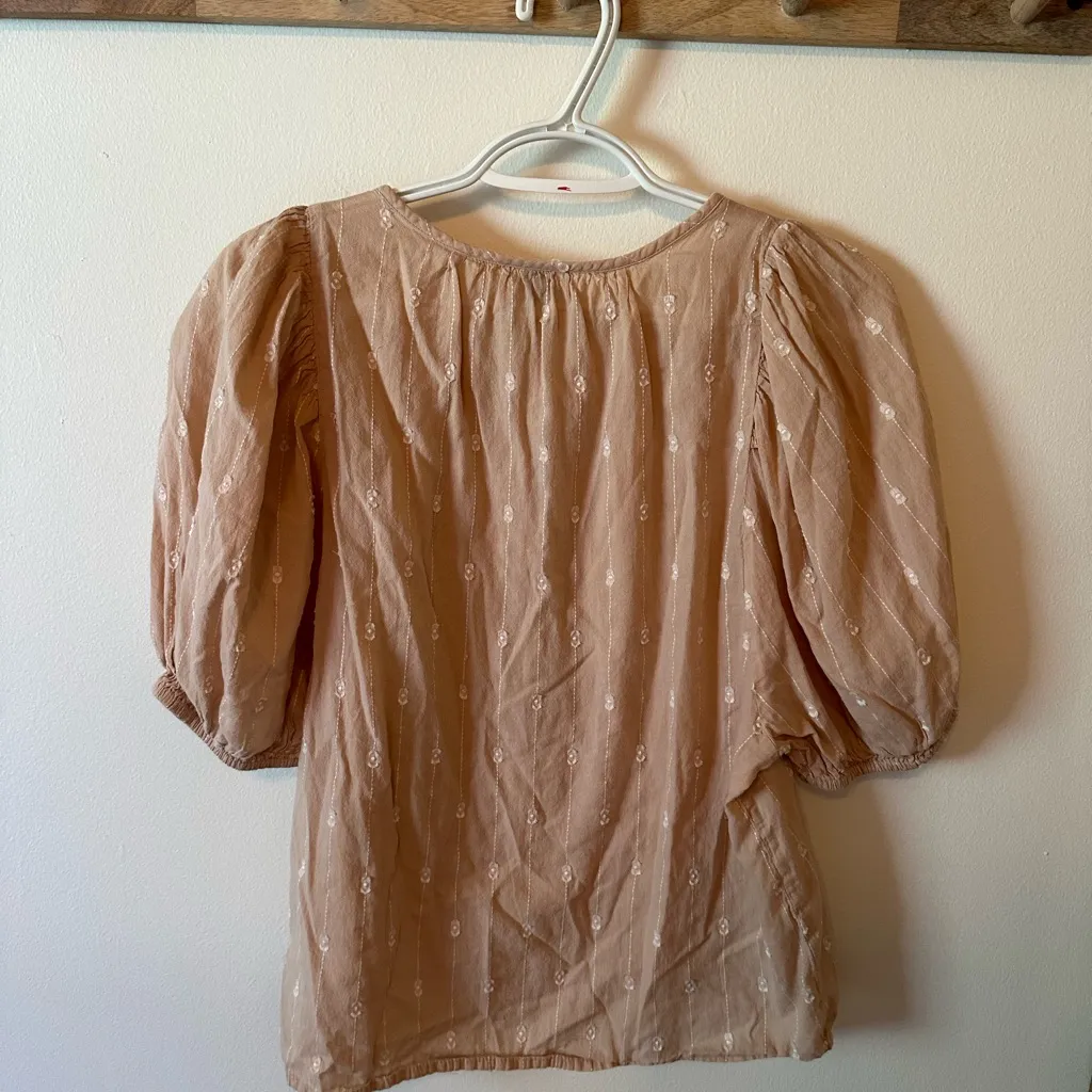 Universal Thread Light Brown Blouse with Button Accents - Image 3
