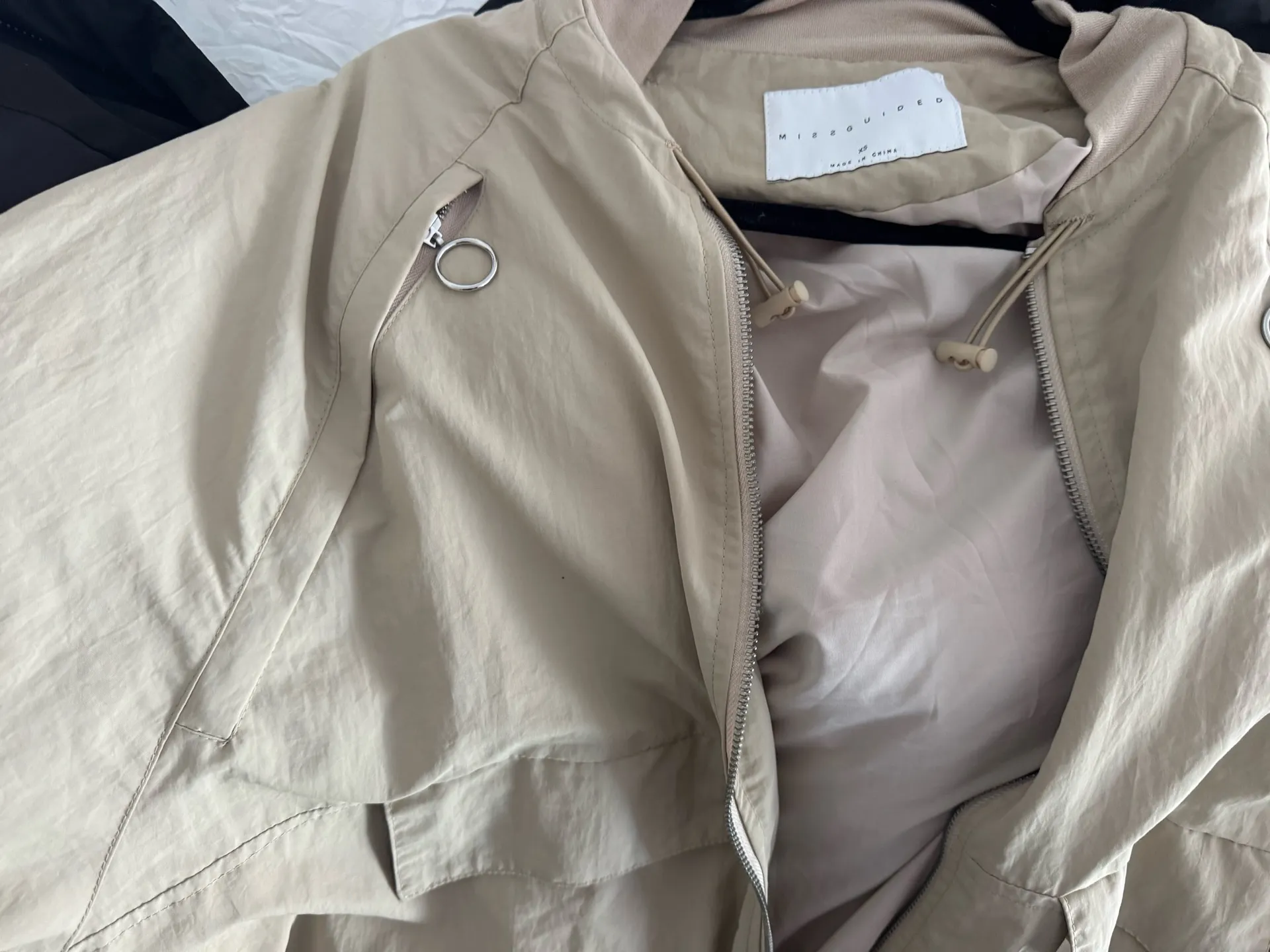 Missguided Jacket - Cream Lightweight Jacket - XS  - Image 3