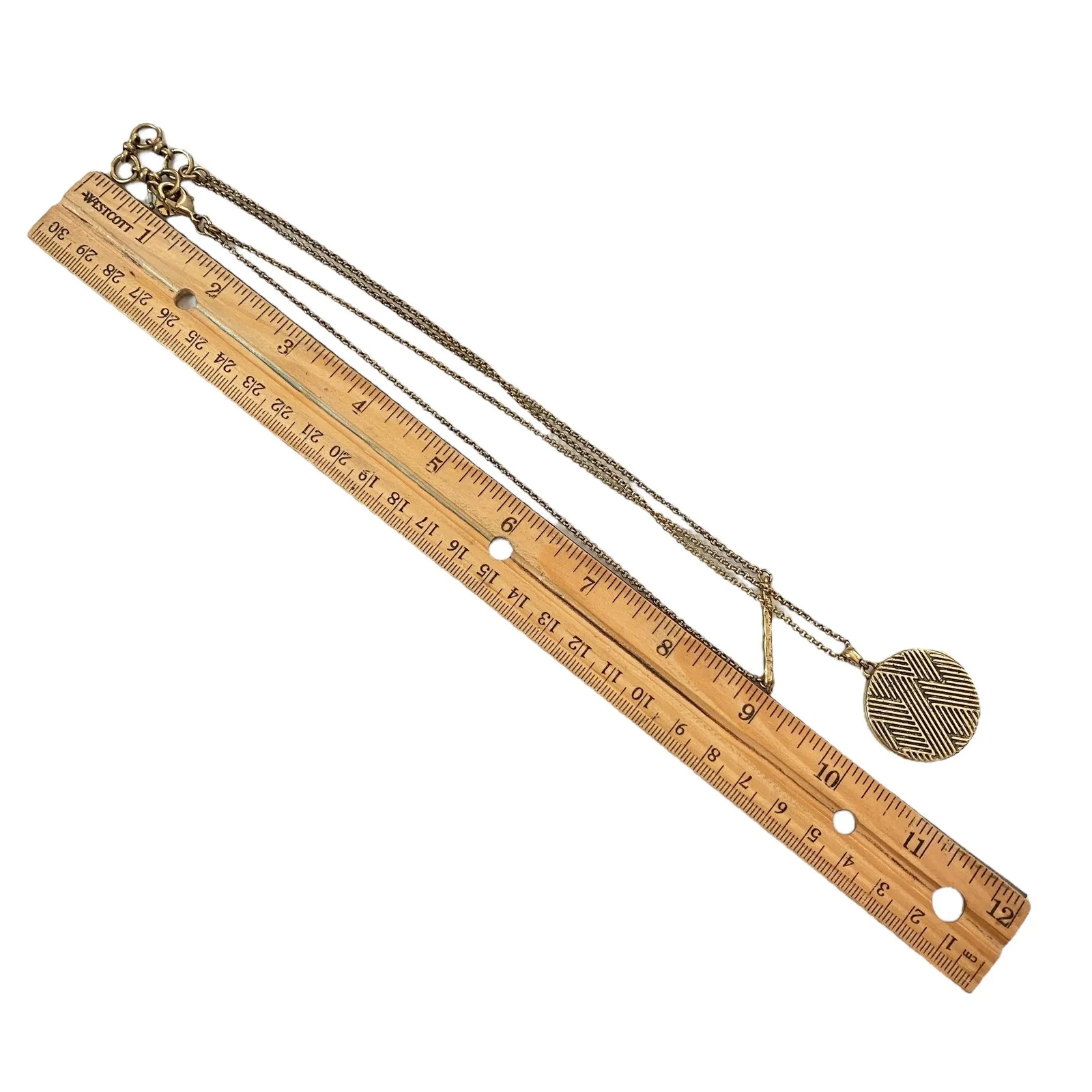 Lucky Brand Layered Chain Necklace Agate Stone Pendant Gold Tone Glam Minimalist - Image 5