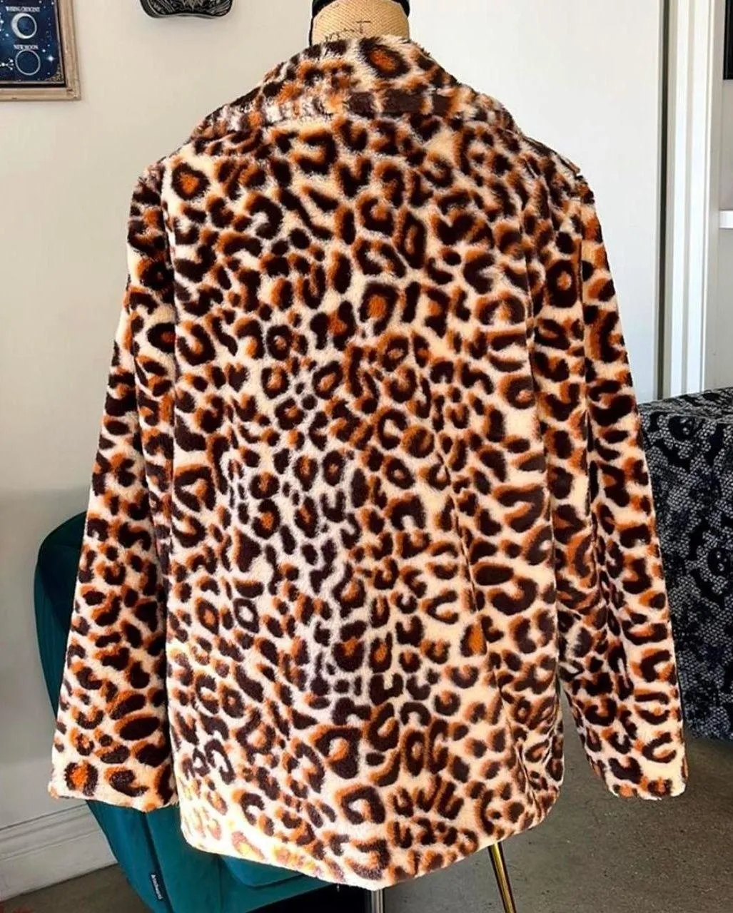 Leopard Print Faux Fur Coat NWOT - Image 2