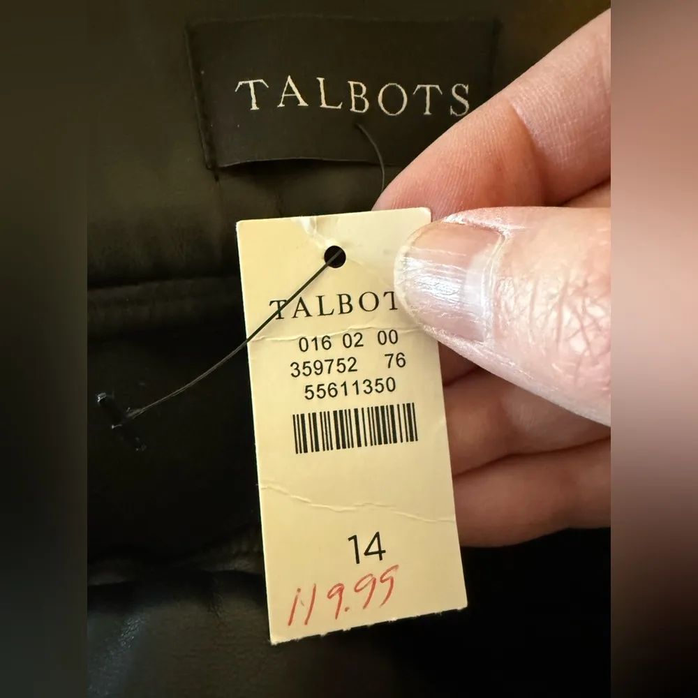 Talbots Portland Faux Leather Legging Pants Side Zip Black NWT Women’s Size 14 - Image 2