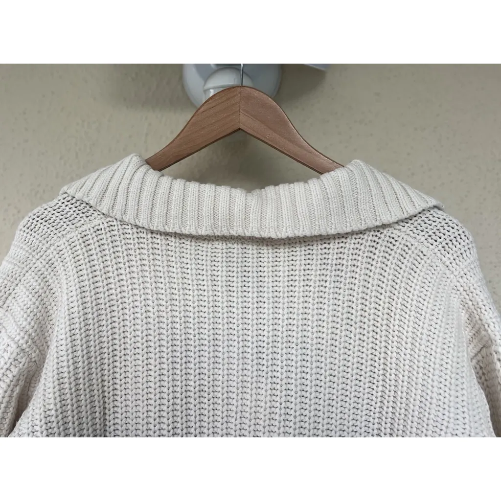 Splendid Ice Navy Raya Ombre Knit Polo Sweater Women’s Size XS V-Neck Thick Warm - Image 8