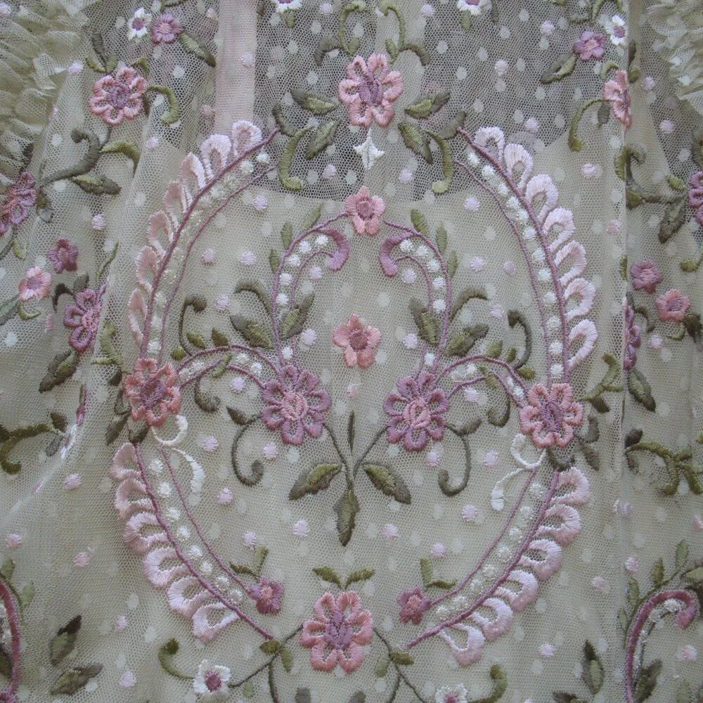 MAC DUGGAL 8030  Mesh Polka Dot Long Sleeve Floral Ruffle Tired Gown Dress - Image 10