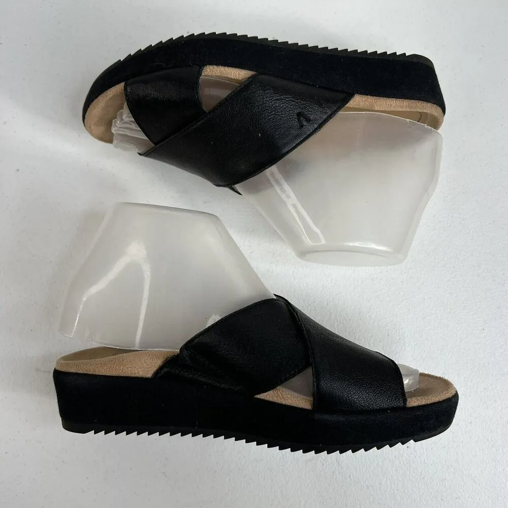 Vionic Size 6 Platform Sandal Hayden Black Leather Orthotic Arch Support Women’s - Image 4