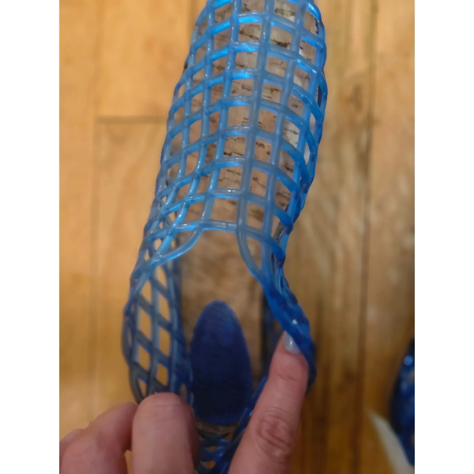 Womens Blue Cage Jelly Ballet Flats‎ Comfort Sandals Size 8 - Image 2