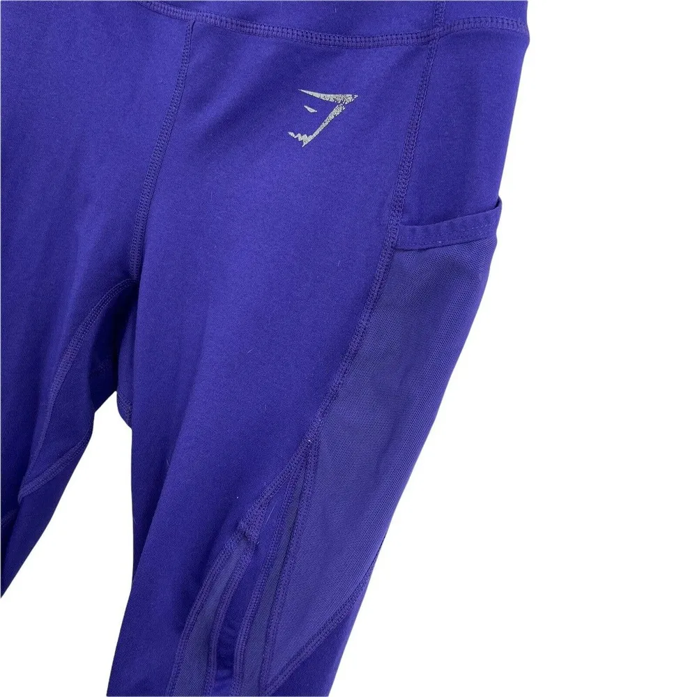 Gymshark Purple Mesh Panel Legging Size XS - Image 4