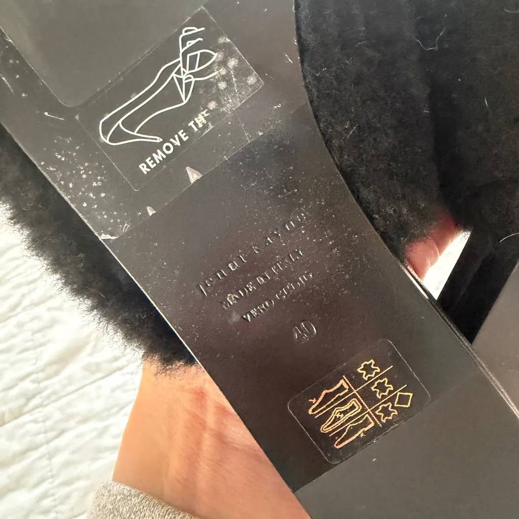 Jenni Kayne Shearling Mule Black 40 10  NEW - Image 3