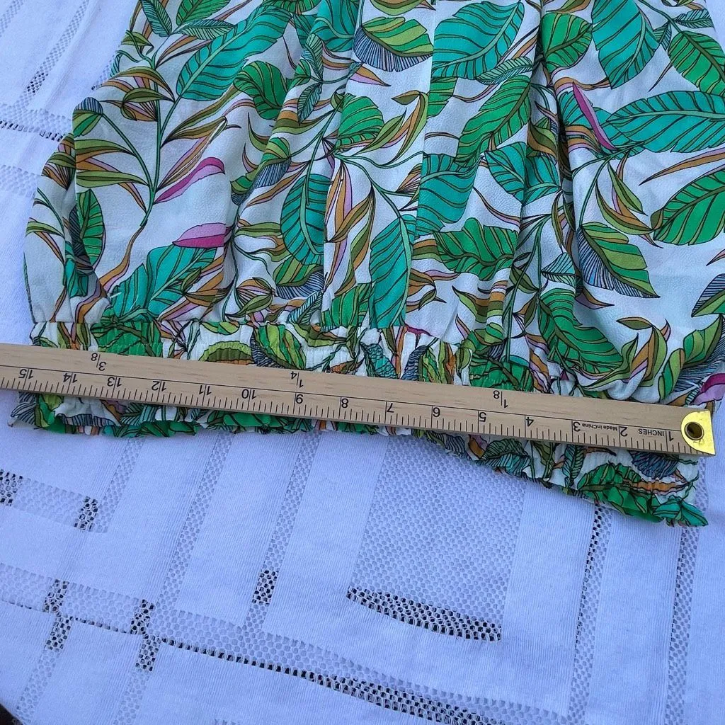 Rose+ Olive size 1X cropped wide leg tropical beach cruise pants - Image 5