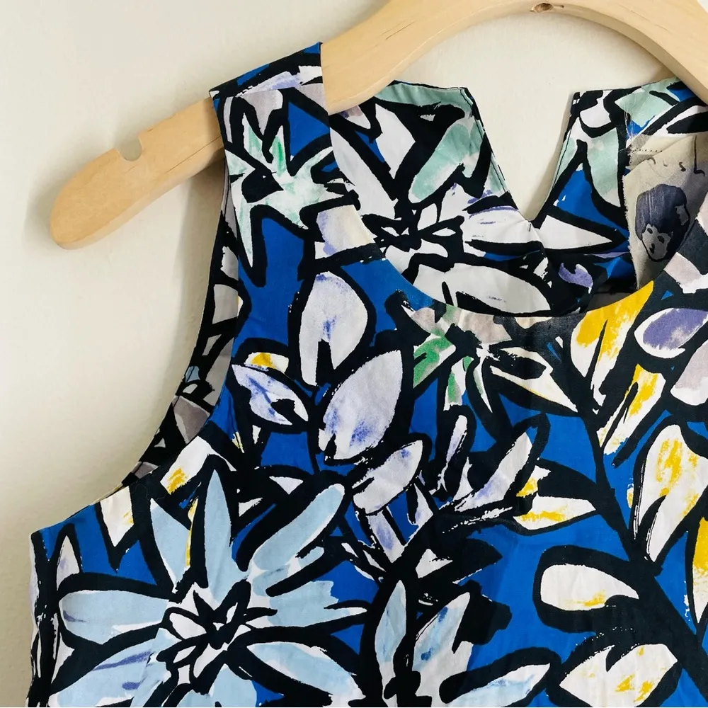 Shush Japanese Cotton Floral Tank Royal Blue size 0 - Image 3