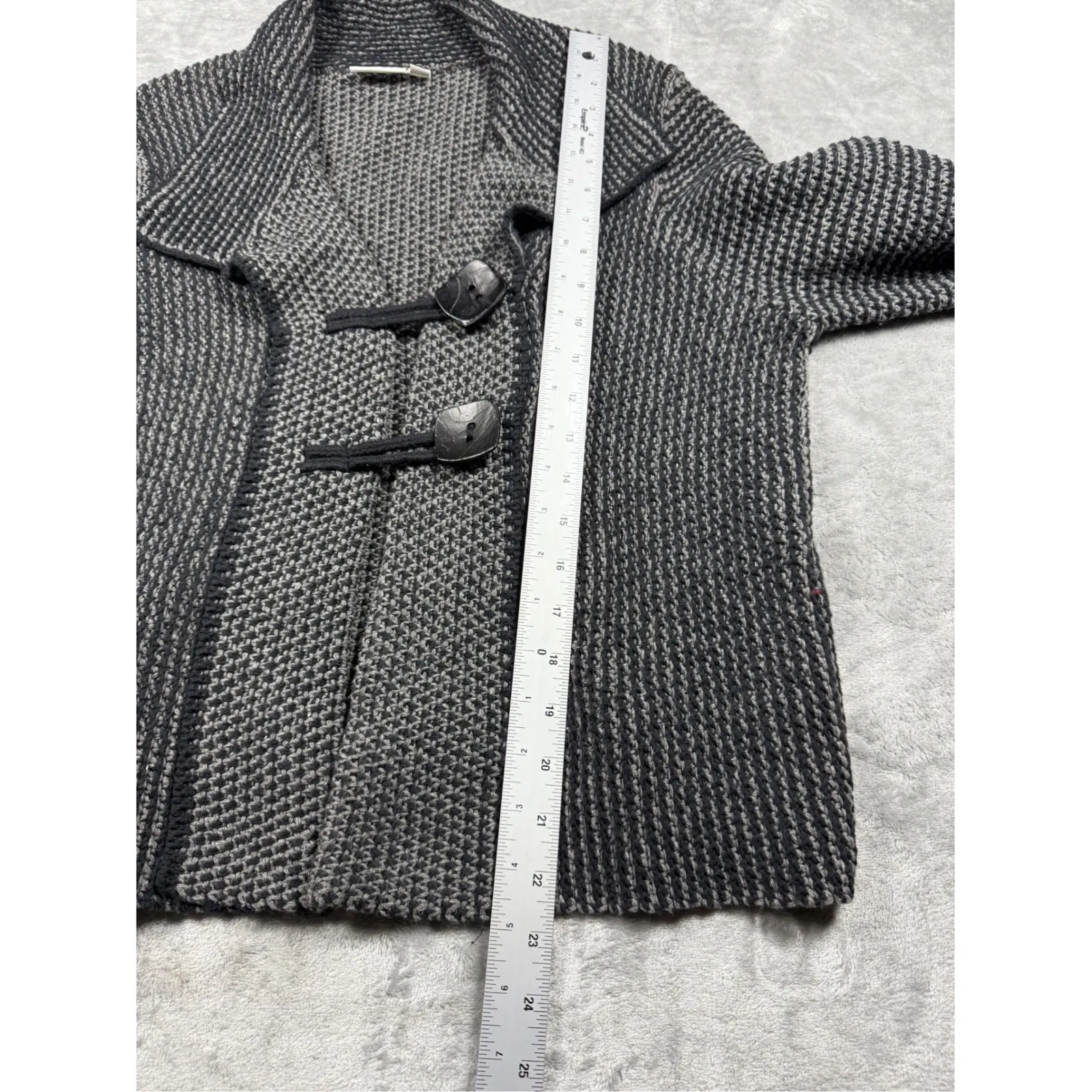 Habitat Womens Knit Button Front Gray Black Cardigan Jacket Small - Image 9