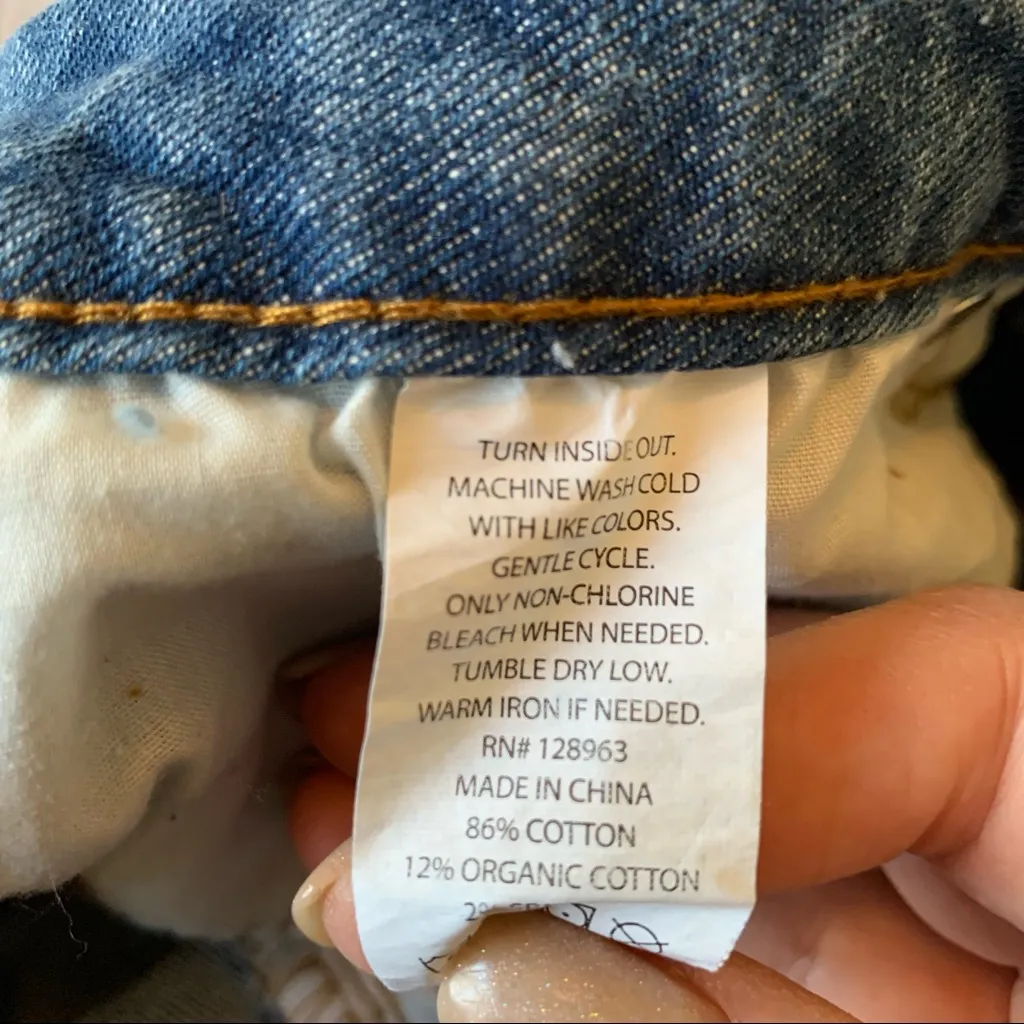 Indigo Rein Distressed Denim Shorts Size 5/26 Blue Frayed Raw Hem - Image 5