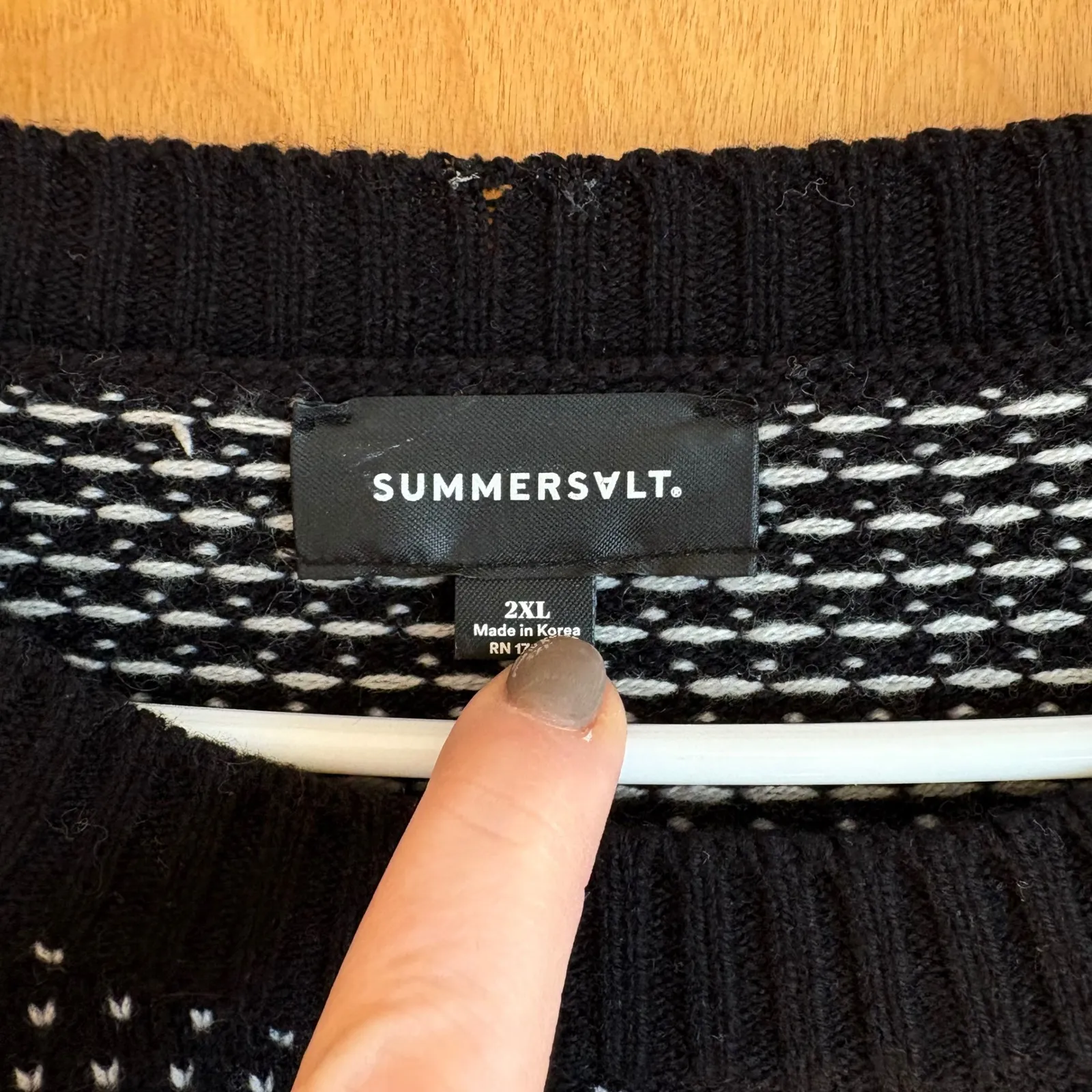 Summersalt Black White Speckled Knit Wool Cashmere Sweater 2X Balloon Sleeve - Image 4