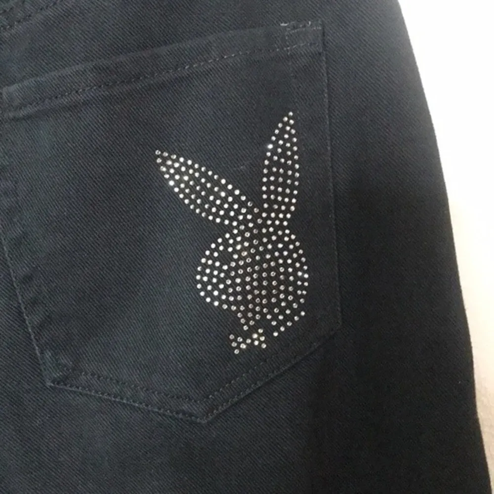Playboy by pac-sun black button fly high waisted denim jeans size 27 cute - Image 13