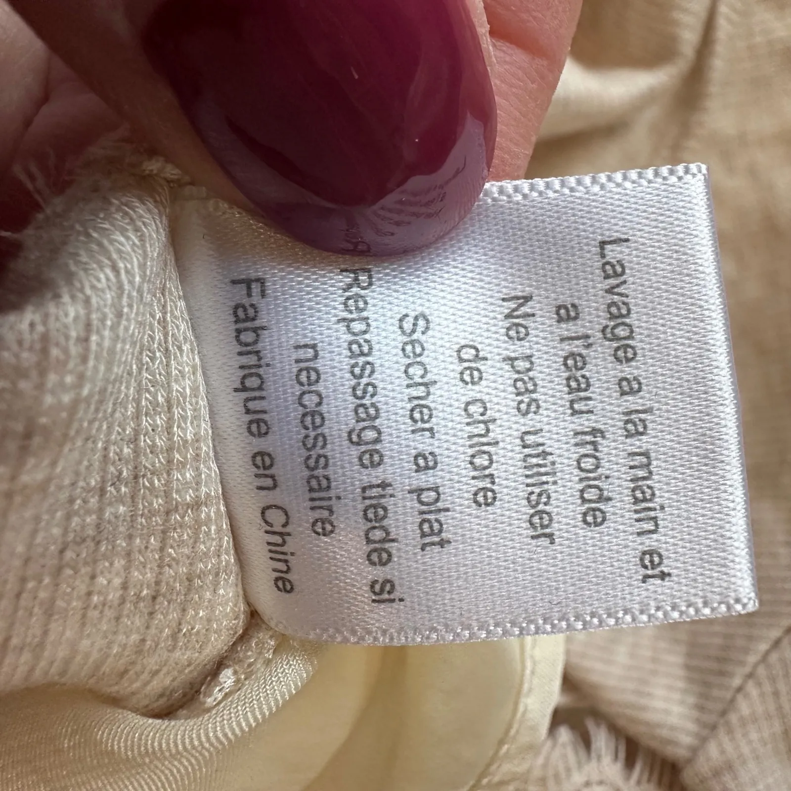 BORDEAUX Womens Long Sleeve Lace Trim Tunic Top Shirt Beige Size S Boho - Image 8