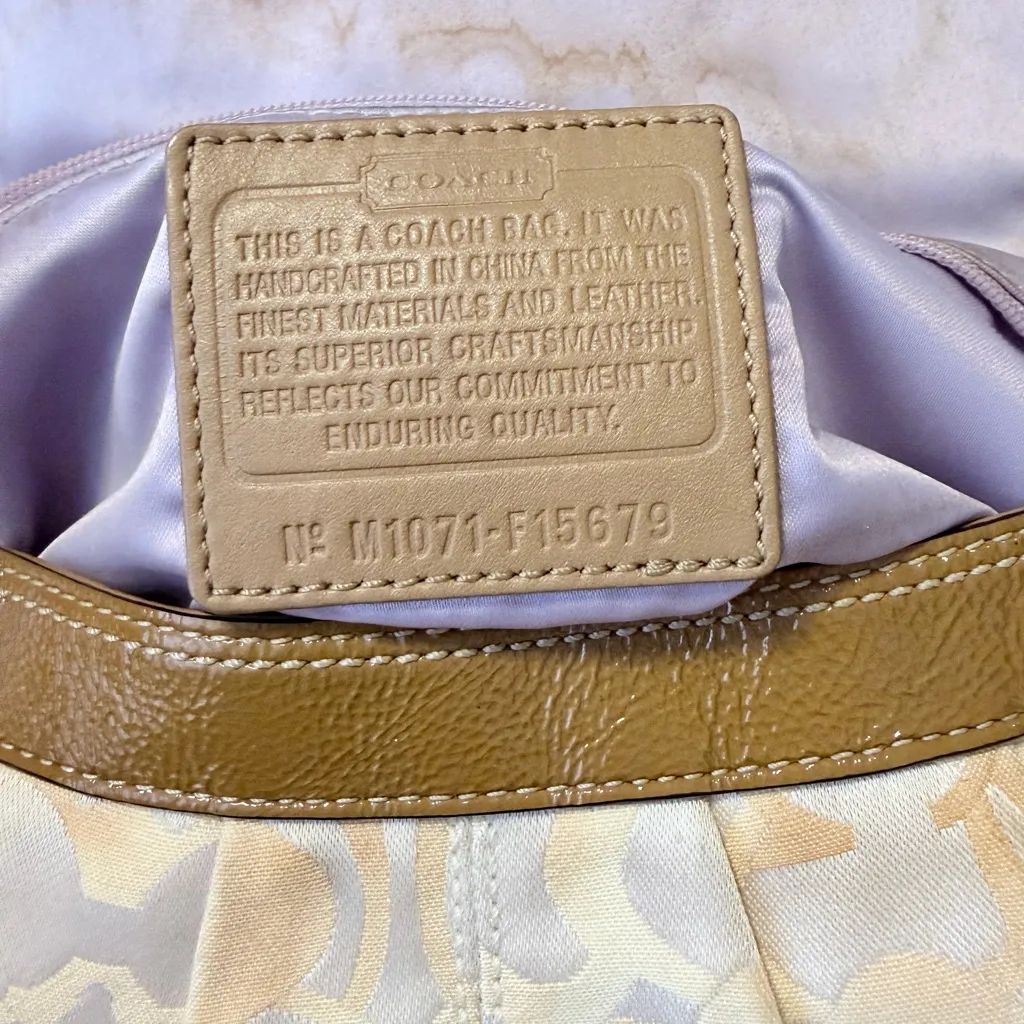 Vintage Coach Y2K Signature Soho Shoulder Handbag F15679 Khaki/Cream - Image 8