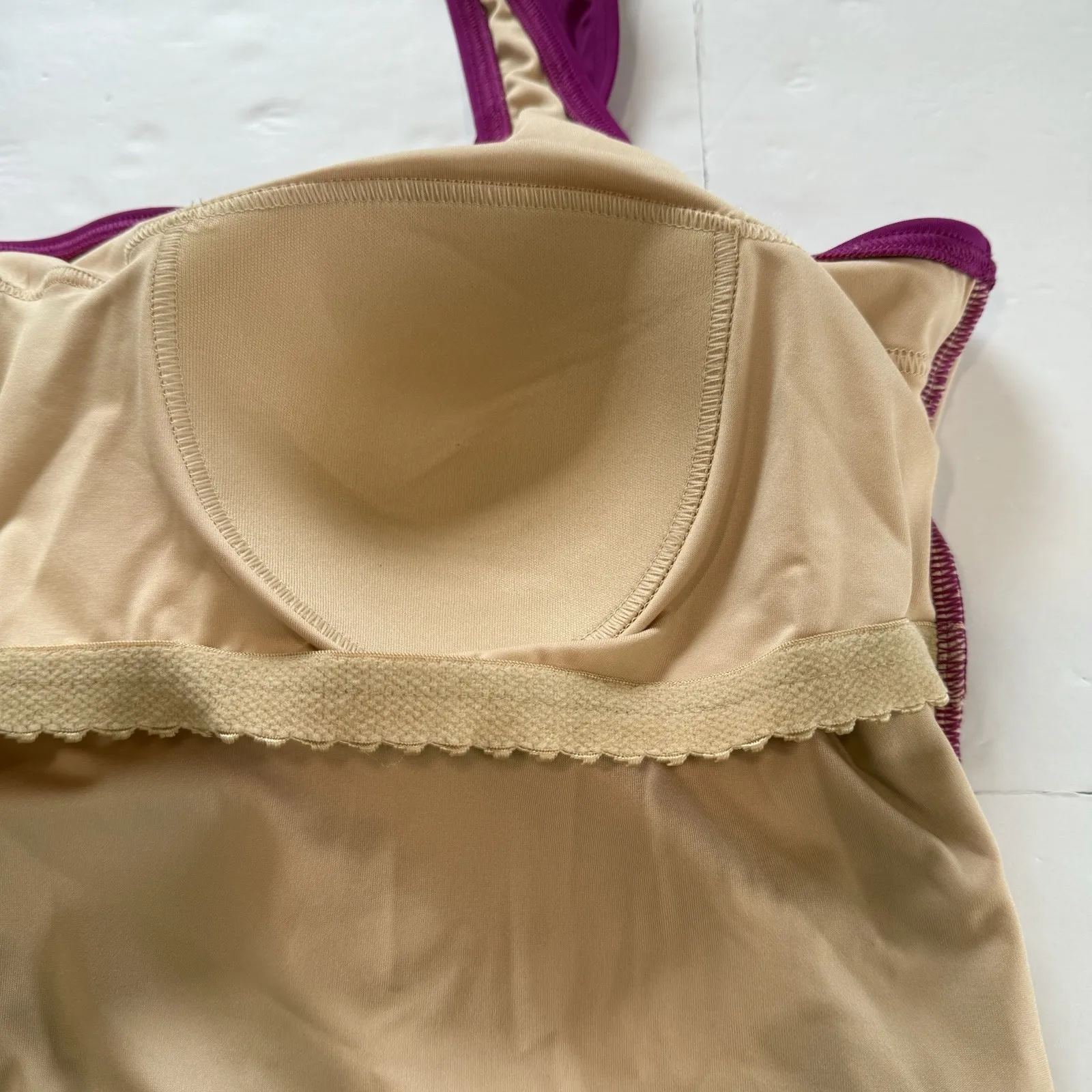 Lands End Hot Pink Tugless One‎ Piece Soft Cup Sporty Swimsuit Size 18 LONG - Image 9