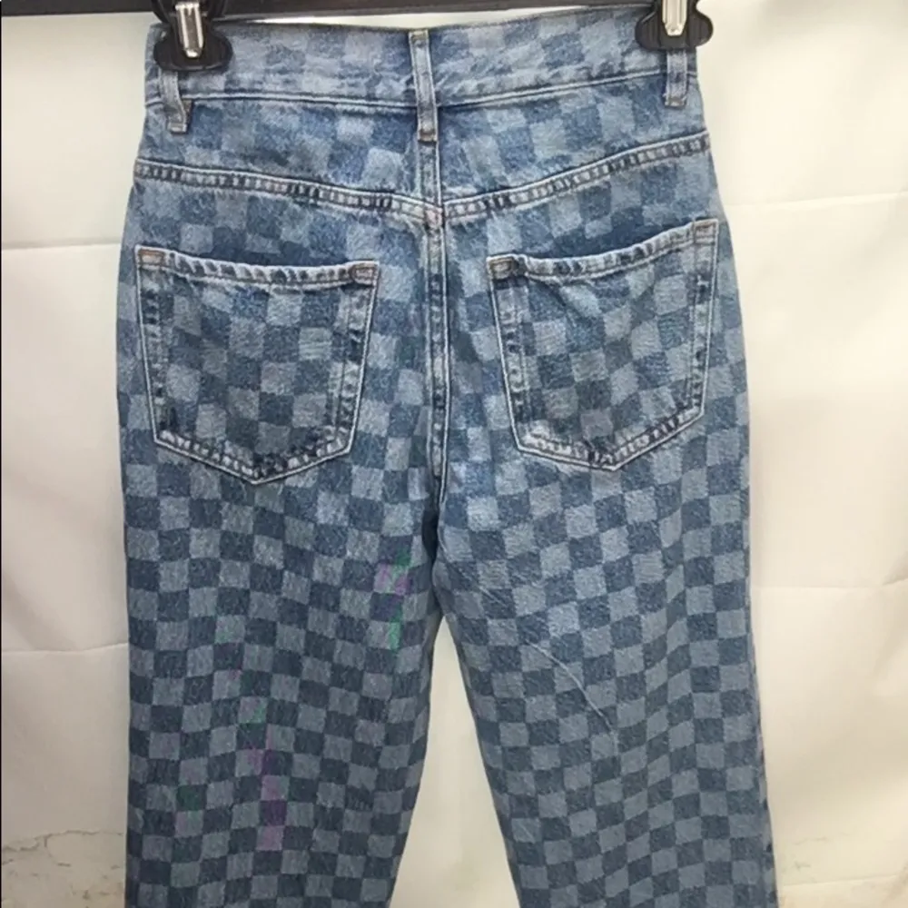 Women’s PacSun Checked Pattern High Rise Denim Jeans - Image 7